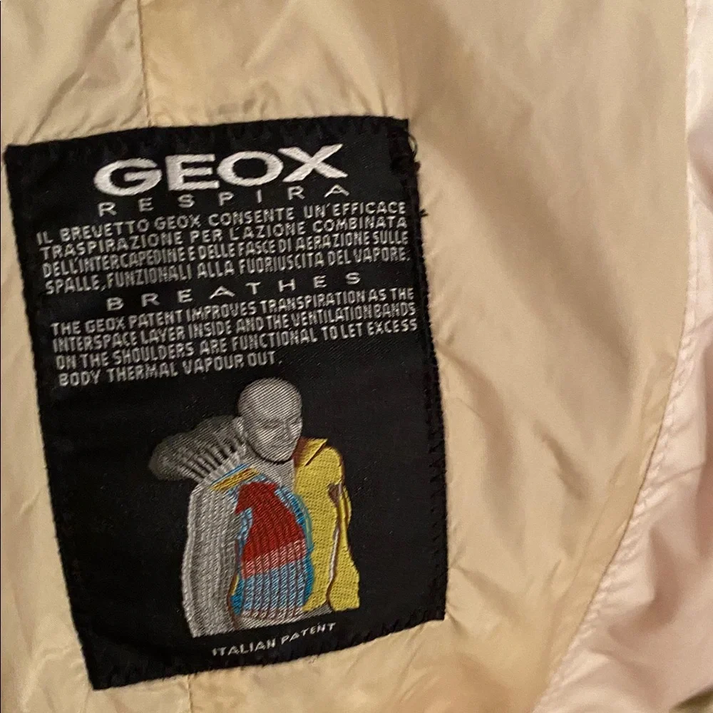 Geox Puffer Cream Jacket With Knit Sleeves - Picture 10 of 11